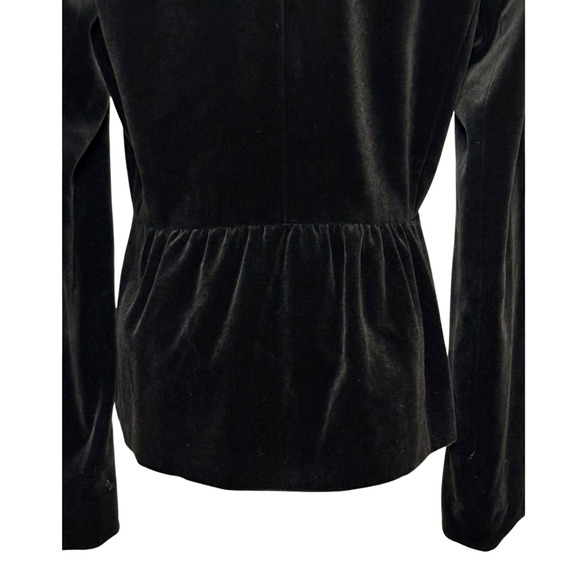 J Crew Women's Black Velvet Single Breasted 2 Button Peplum Blazer Size 8 Tall - Picture 6 of 10